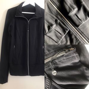 Lululemon longer length zip-up black jacket